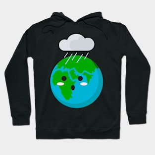 Rainy Earth Day Illustration Hoodie